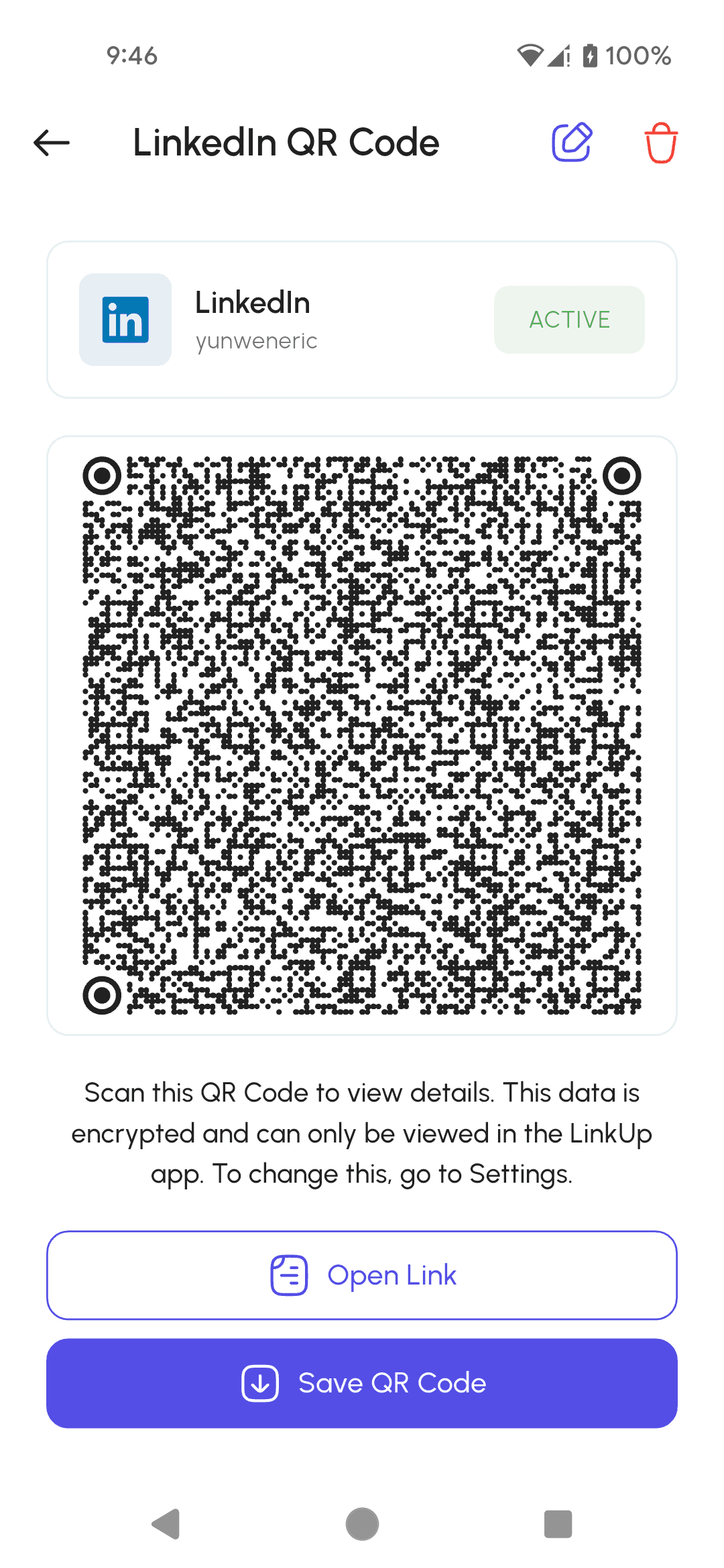 LinkUp app screen 2
